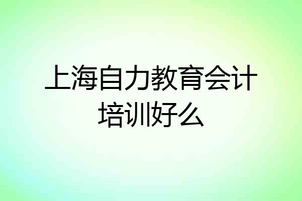 上海自力教育会计培训好么