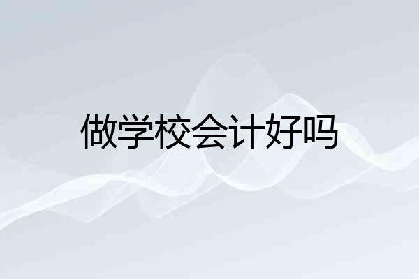做学校会计好吗
