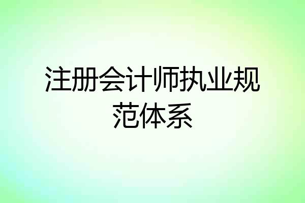 注册会计师执业规范体系