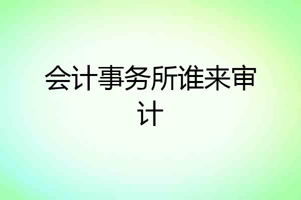 会计事务所谁来审计