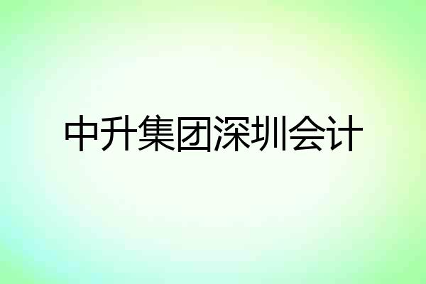 中升集团深圳会计