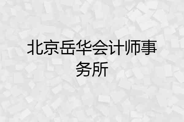 北京岳华会计师事务所
