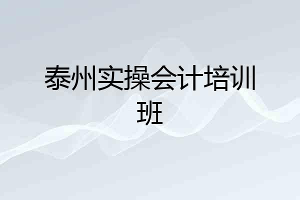 泰州实操会计培训班