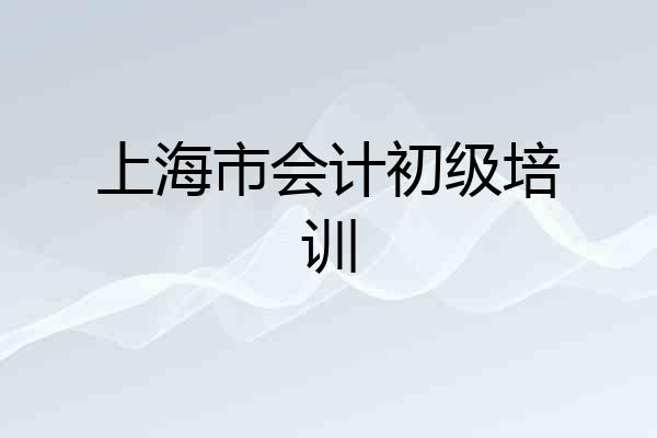 上海市会计初级培训