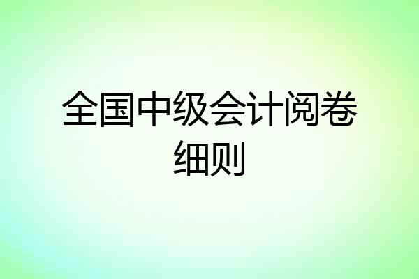 全国中级会计阅卷细则
