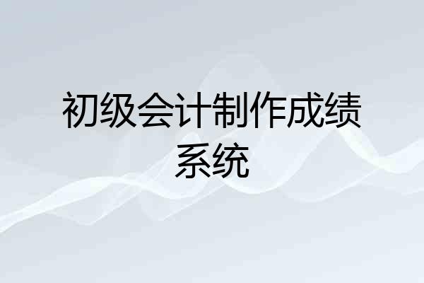 初级会计制作成绩系统