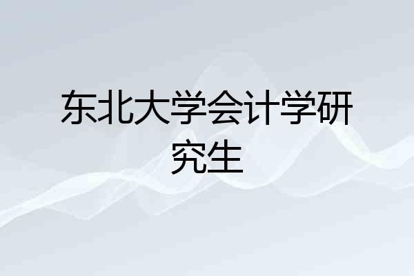 东北大学会计学研究生