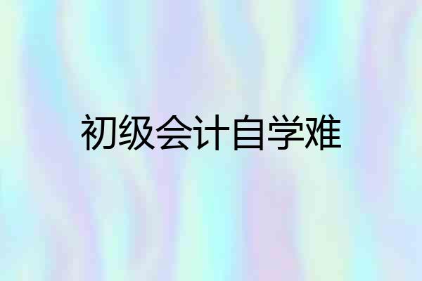 初级会计自学难