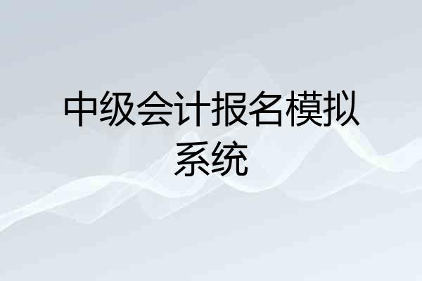 中级会计报名模拟系统