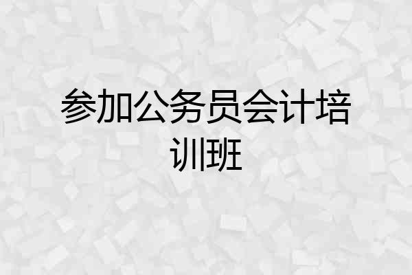 参加公务员会计培训班