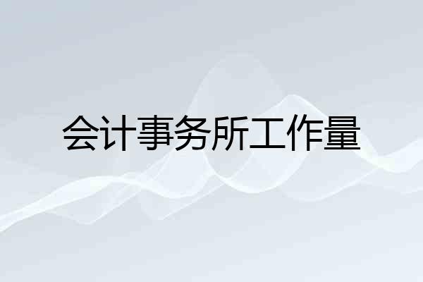 会计事务所工作量