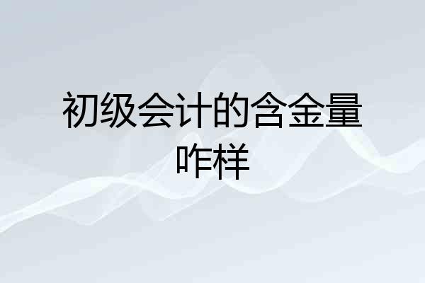 初级会计的含金量咋样