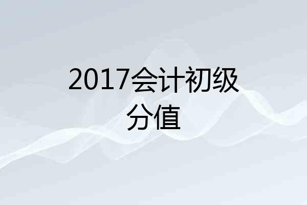 2017会计初级分值