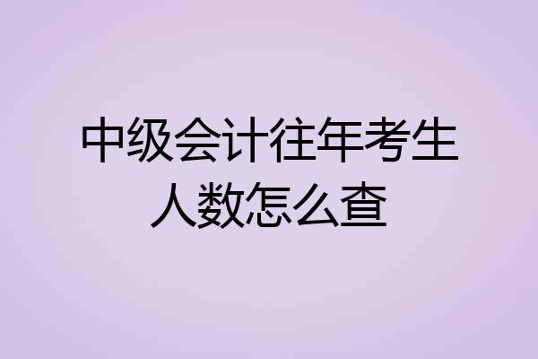 中级会计往年考生人数怎么查