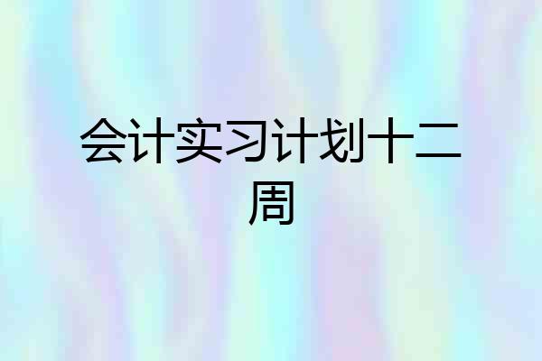 会计实习计划十二周