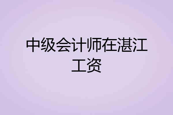 中级会计师在湛江工资