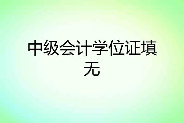 中级会计学位证填无