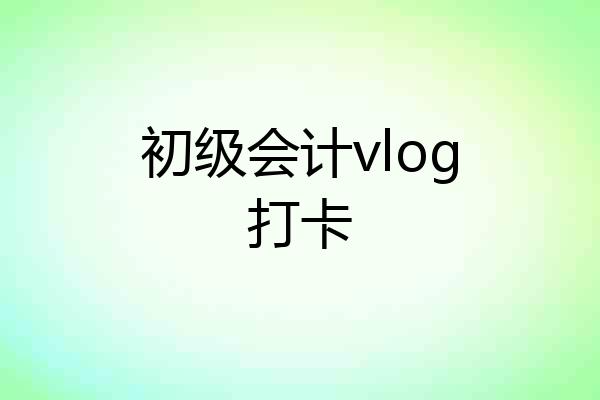 初级会计vlog打卡