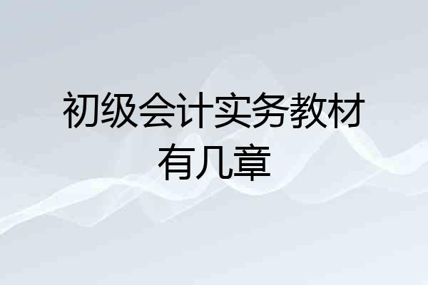 初级会计实务教材有几章