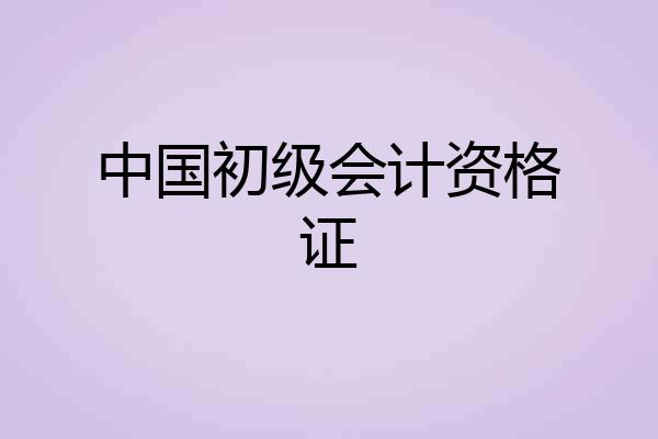 中国初级会计资格证