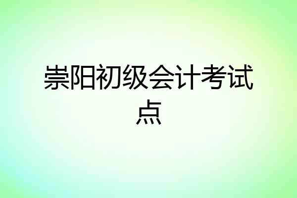 崇阳初级会计考试点