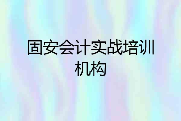 固安会计实战培训机构
