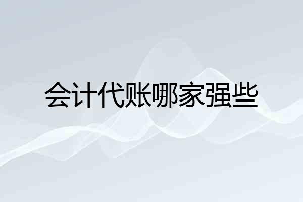 会计代账哪家强些