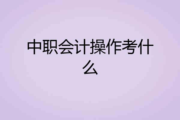 中职会计操作考什么
