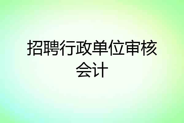 招聘行政单位审核会计