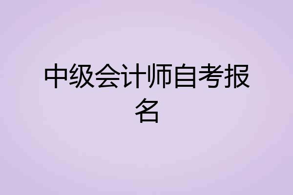 中级会计师自考报名