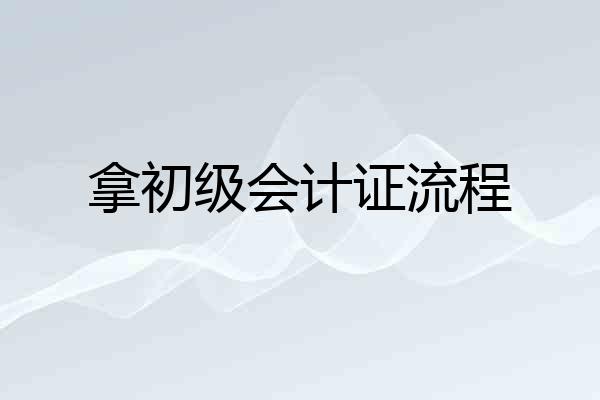 拿初级会计证流程