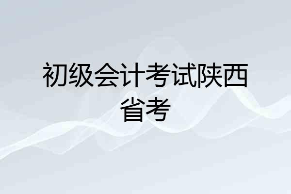 初级会计考试陕西省考