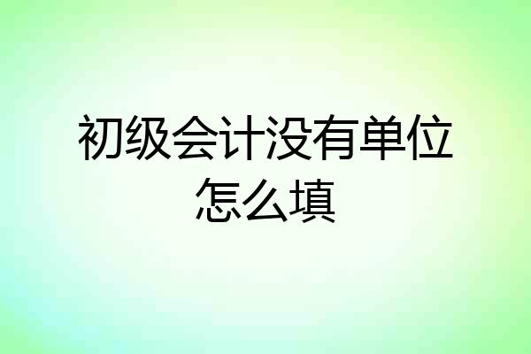 初级会计没有单位怎么填