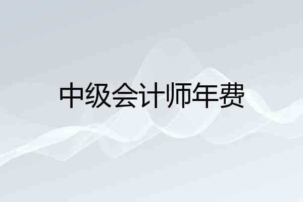 中级会计师年费
