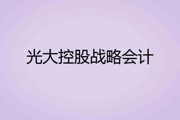 光大控股战略会计