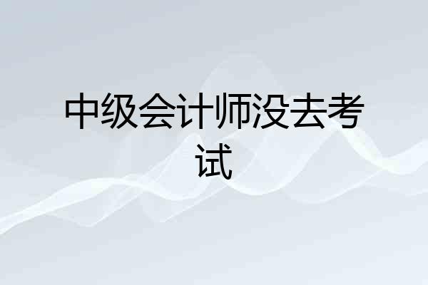 中级会计师没去考试