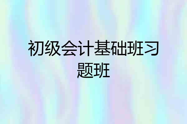 初级会计基础班习题班