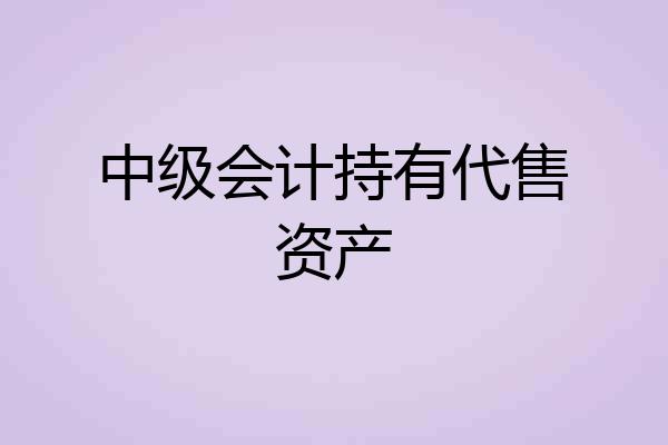 中级会计持有代售资产