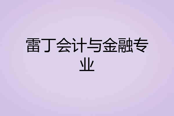 雷丁会计与金融专业