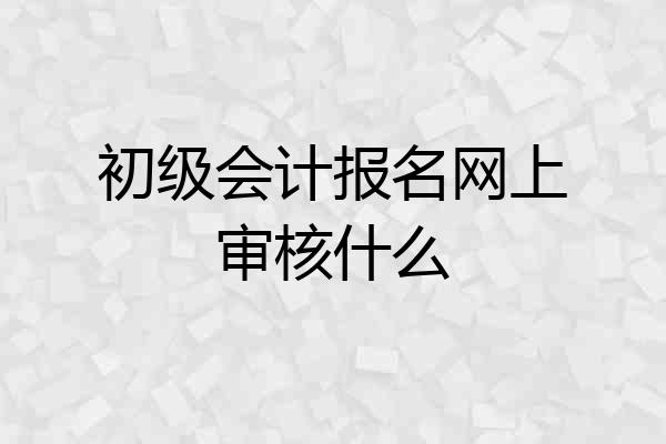 初级会计报名网上审核什么
