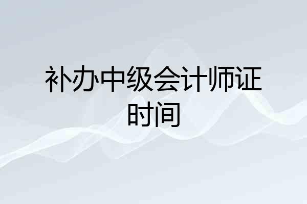 补办中级会计师证时间