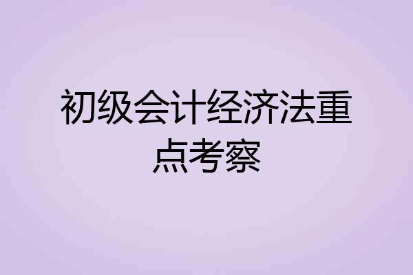 初级会计经济法重点考察