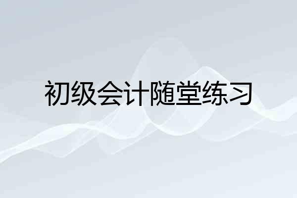 初级会计随堂练习