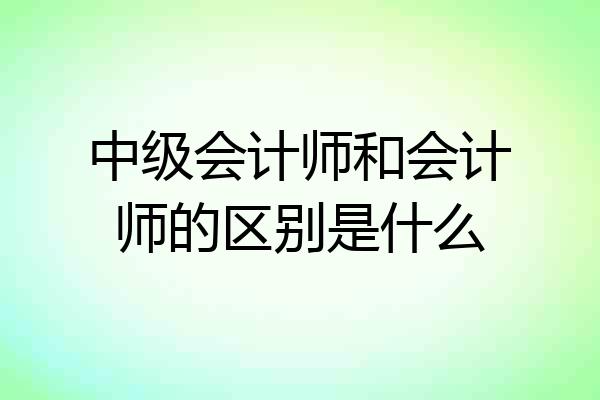 中级会计师和会计师的区别是什么