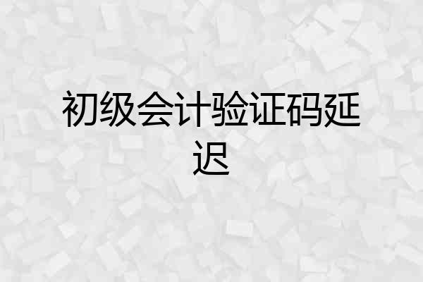 初级会计验证码延迟