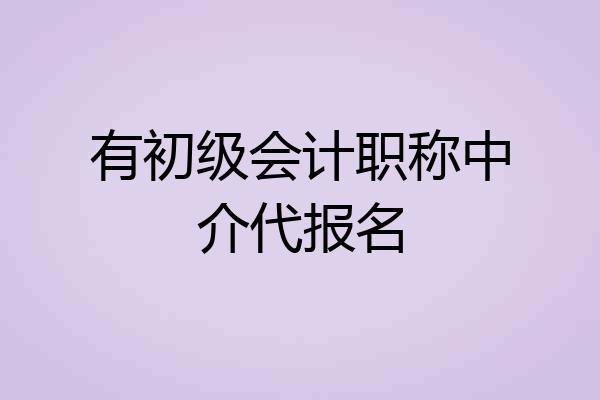 有初级会计职称中介代报名