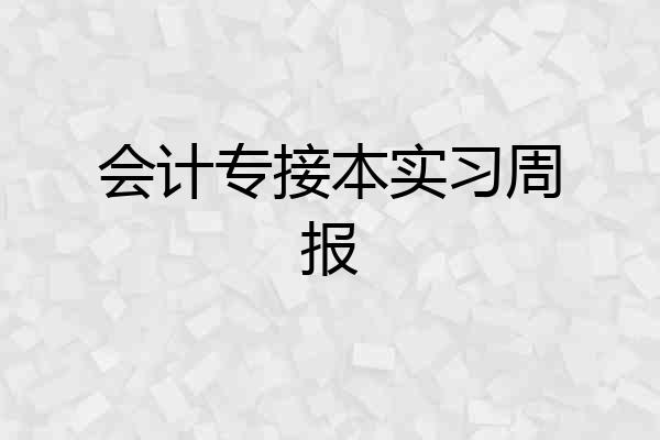 会计专接本实习周报