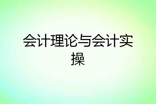 会计理论与会计实操