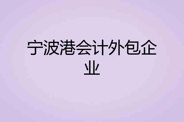 宁波港会计外包企业