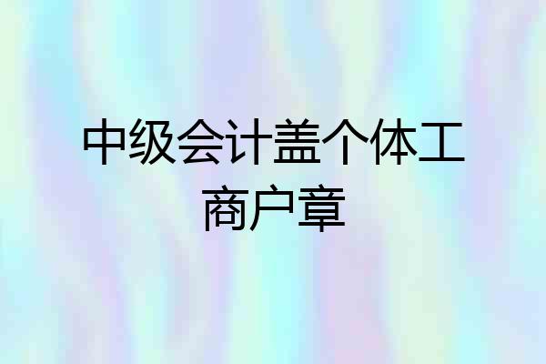 中级会计盖个体工商户章